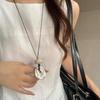 Elegant Pearl Pendant Necklace Women Minimalist Heart Charm Chain Titanium Steel With Gold Plating Lightweight