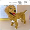 18243 Animal World Golden Retriever Dog Stand Pet Doll Model Mini Diamond Blocks Bricks Building Toy for Children No Box