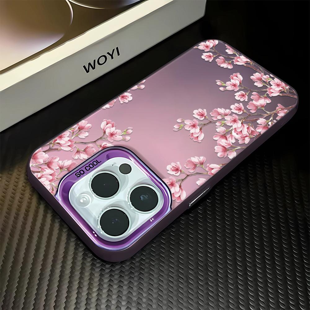 Red Flowers Shockproof Phone Case For IPhone 16 15 Pro Max 14 13 12 11 Back Cover Case Funda Bumber 16 Pro 15 14 13 12 11 Case