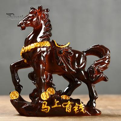 Скульптура для чайного питомца из смолы, меняющая цвет, украшение в виде лошади, высокая температура, денежный символ, основа для домашнего декора для чайной церемонии, демонстрация богатства