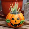 Skull Planter Halloween Pumpkin Planter Succulent Vase Resin Flower Pot for Indoor Outdoor Plants Fall Statues Candy Bowl