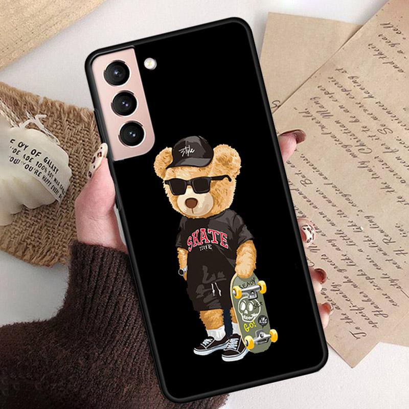 Phone Case for Samsung S26 S25 S24 S23 S22 Ultra S23 S22 S25 Plus S24 FE S26Edge Cartoon Teddy Bear Beer Phone Capa