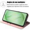 Coque pour Samsung Galaxy S26 FE, Protection Intégrale Anti-Rayures Antichoc Synthécuir Rose
