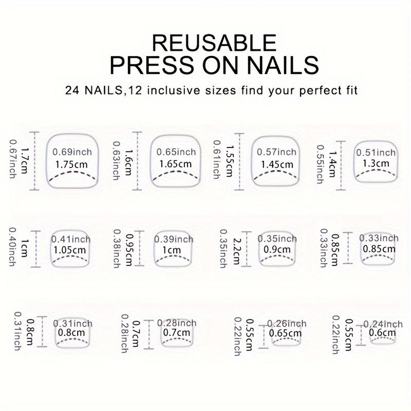 24pcs Glossy Short Square Press On Toenails, White French Tip Fake Toenails, Minimalist Style False Toenails For Women And Girls