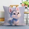 Pet Dog Print Decorative Pillowcase Bedroom Living Room Square Cushion Pillowcase