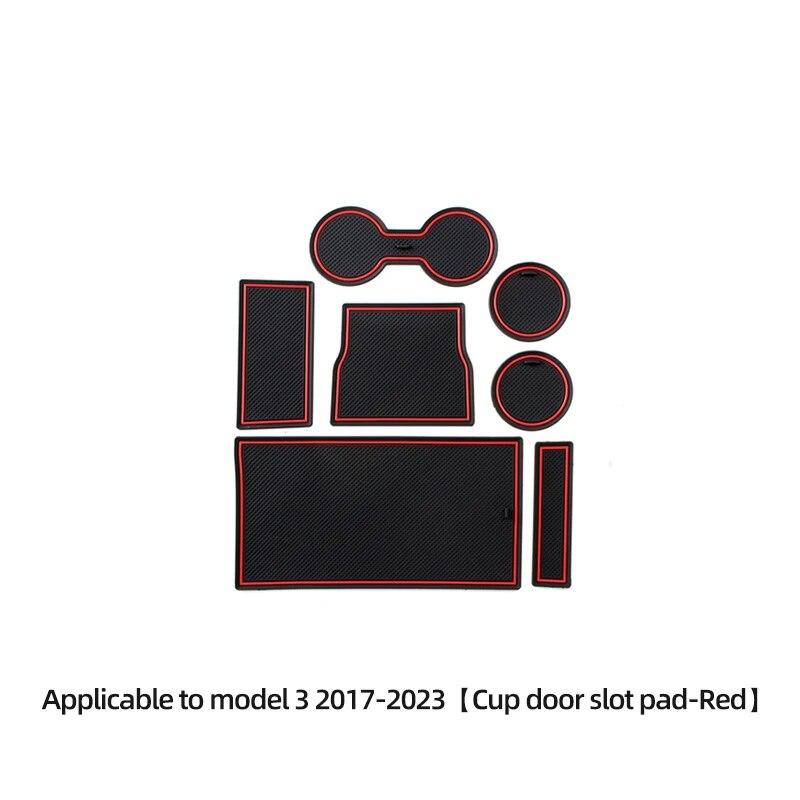 For Tesla Model 3 Y 2017-2023 Car Interior Accessories Door Slot Pad Cup Holders Non-Slip Mats Center Console Storage Pad