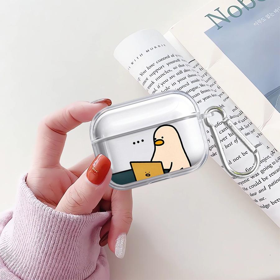 Милый Утенок Прозрачные Чехлы для Наушников Чехол Для Airpods 1 Pro2 4 Pro 2 Pro3 3