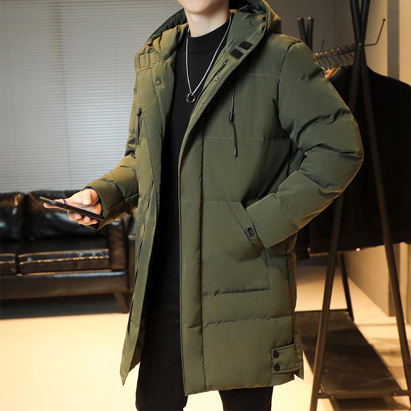 Зимняя мужская длинная парка, теплая куртка с флисовой подкладкой и капюшоном, ветровка, пальто с толстой хлопковой подкладкой, термопарки размера плюс 8XL