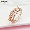SIMJOO Rose Gold Zircon Ring for Women Retro