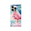 Clear Square Back Tube Case Protection For iPhone 13 12 16 ProMax 11 14 Pro Max 15 Plus Anti-Oxygen,Large Flamingo Pattern Casing