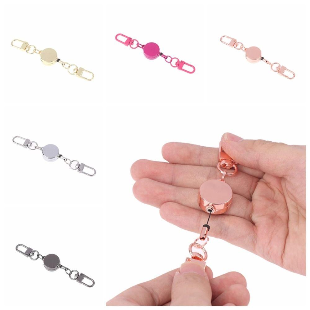 Easy-to-pull Buckle Elastic Keychain Anti-theft Sporty Retractable Key Ring  Yoyo Ski Pass ID Card