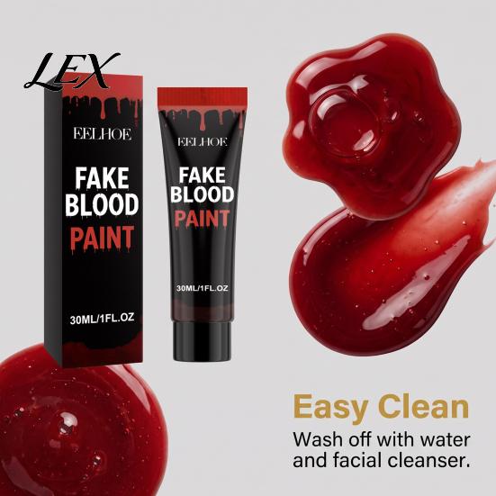Non Sticky Liquid Blood Halloween Fake Blood, Realistic Coagulated Gel/Spray/Paint, Special Dress Up Supplies Effect Makeup Prop for Zombie