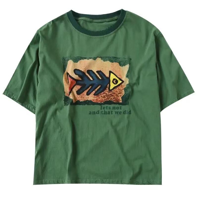 Футболка больших размеров с короткими рукавами, хлопковые женские топы, свободная повседневная толстовка с круглым вырезом