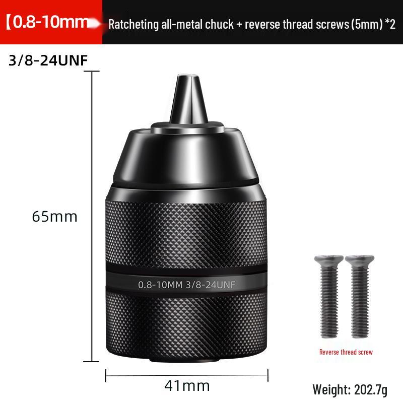 Self-Locking Electric Drill Chuck Adapter Kit - Ratchet Conversion, Lithium Compatible, Self-Tightening Accessories