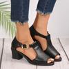 Fish Mouth Sandals Female Summer Roman Ladies Chunky Heel Shoes Versatile Medium Heel Comfort Zapatos Mujer Designer Sandals