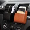 1PC Black Car Storage Bag Suspension Storage Box Leather Storage Box Car Oddments Box Mobile Phone Box Lambskin Texture