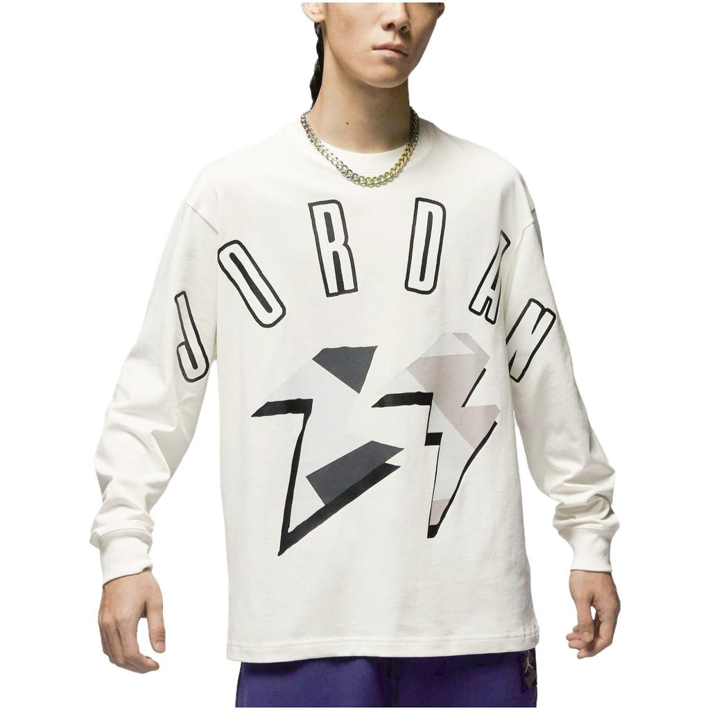 Jordan T Shirts Men's White Crew Neck Moderate Straight Fit FD6944-133