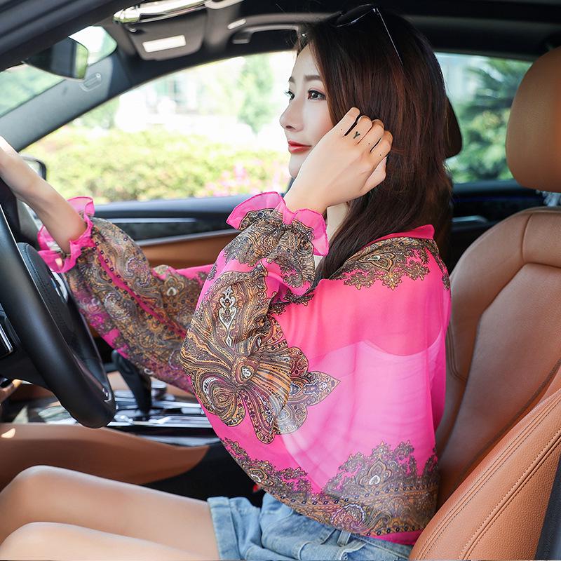 Женский шифоновый плащ с защитой от ультрафиолета - легкая шаль для летних поездок на велосипеде и вождения