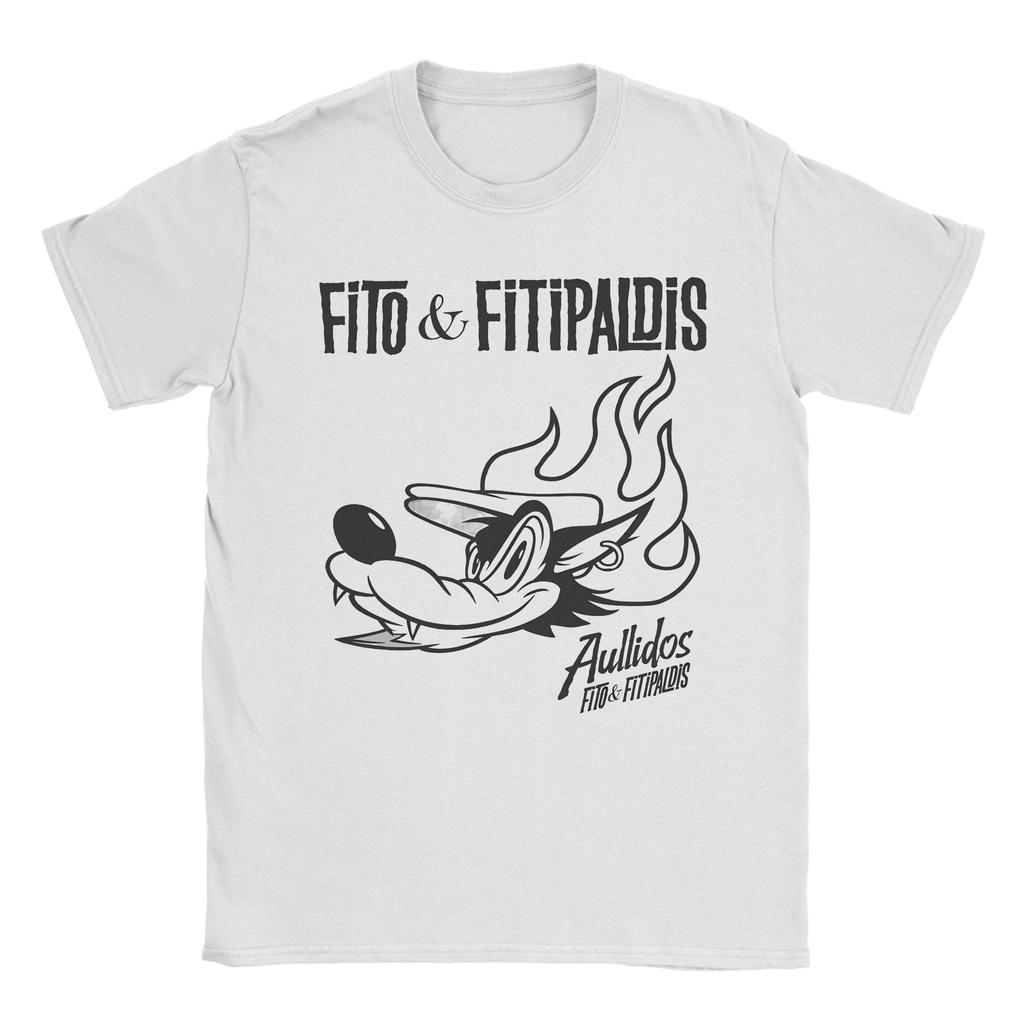 Унисекс Fitos Fitipaldis Группа Группа Рок Испанские Футболки Хлопковая Одежда Модные Футболки с Коротким Рукавом и Круглым Вырезом Классическая Футболка