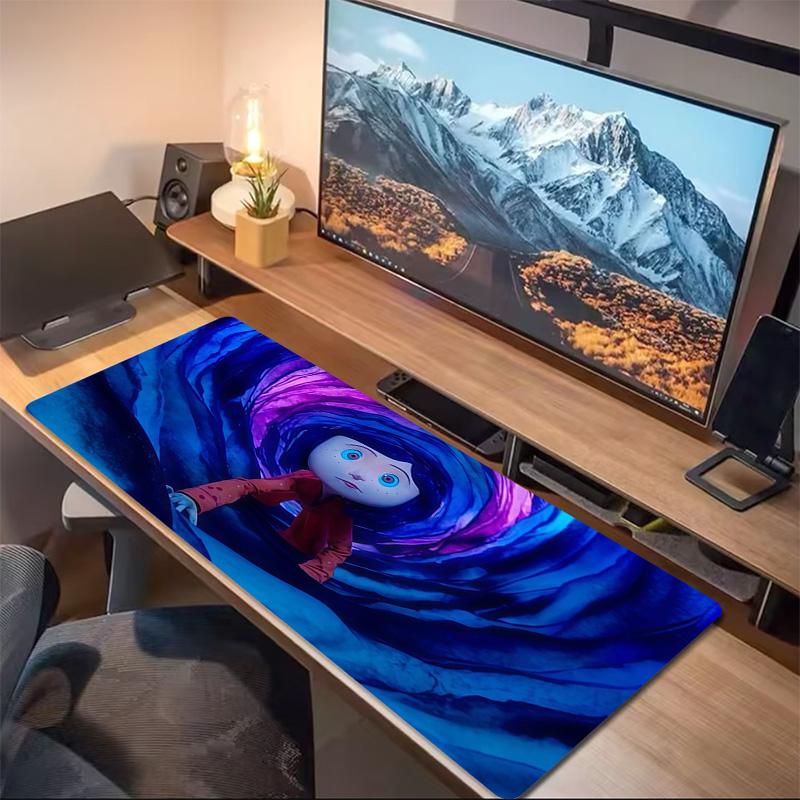 Coraline Print Cushion Non-slip Laptop Tablet Big Mousepad XXL Mat Mini PC Playmat With Lock edge