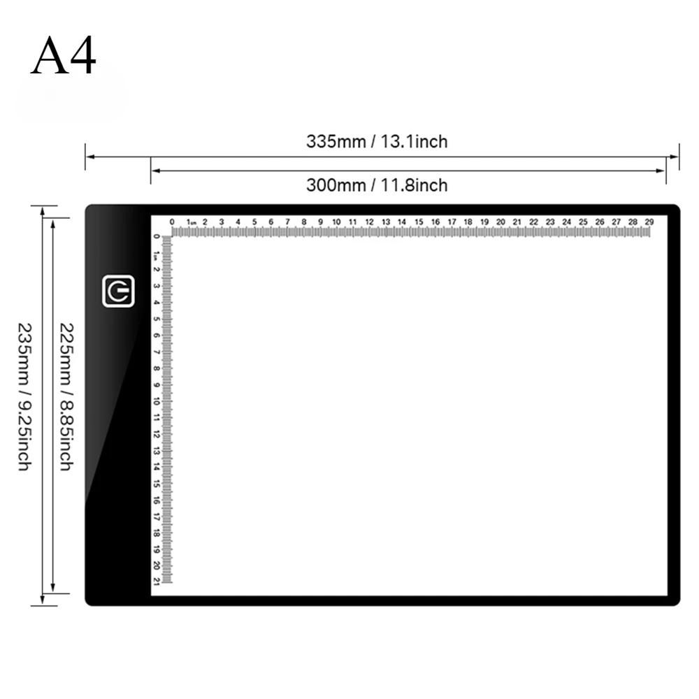 Световой планшет LED A3/A4, 3 уровня яркости, доска для рисования, питание от USB, световой трафарет, защита глаз для алмазной мозаики, эскизов