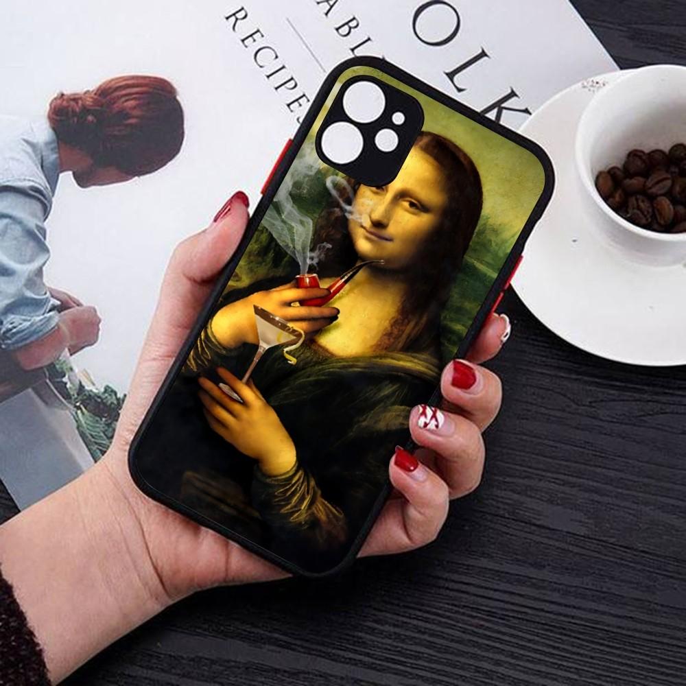 Mona Lisa Phone Case For IPhone 18 14 11 12 13 Mini Pro Max 8 7 Plus X XR XS MAX Translucent Matte Cover