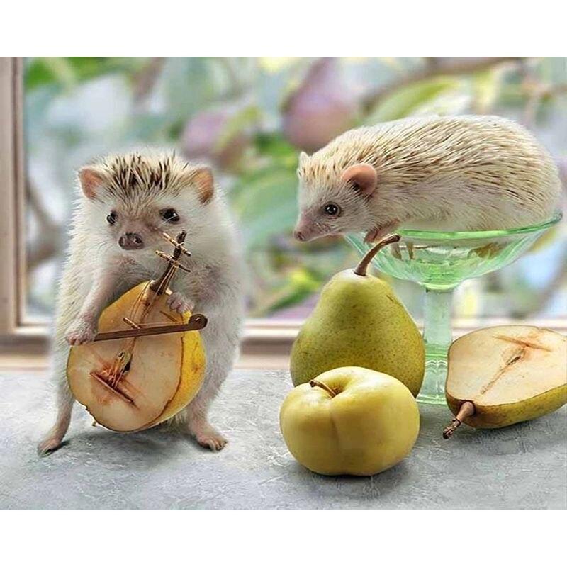 5d полная дрель круглая алмазная живопись ёжик для детей мозаика животное алмаз ручной работы подарок домашний декор 40x50 см