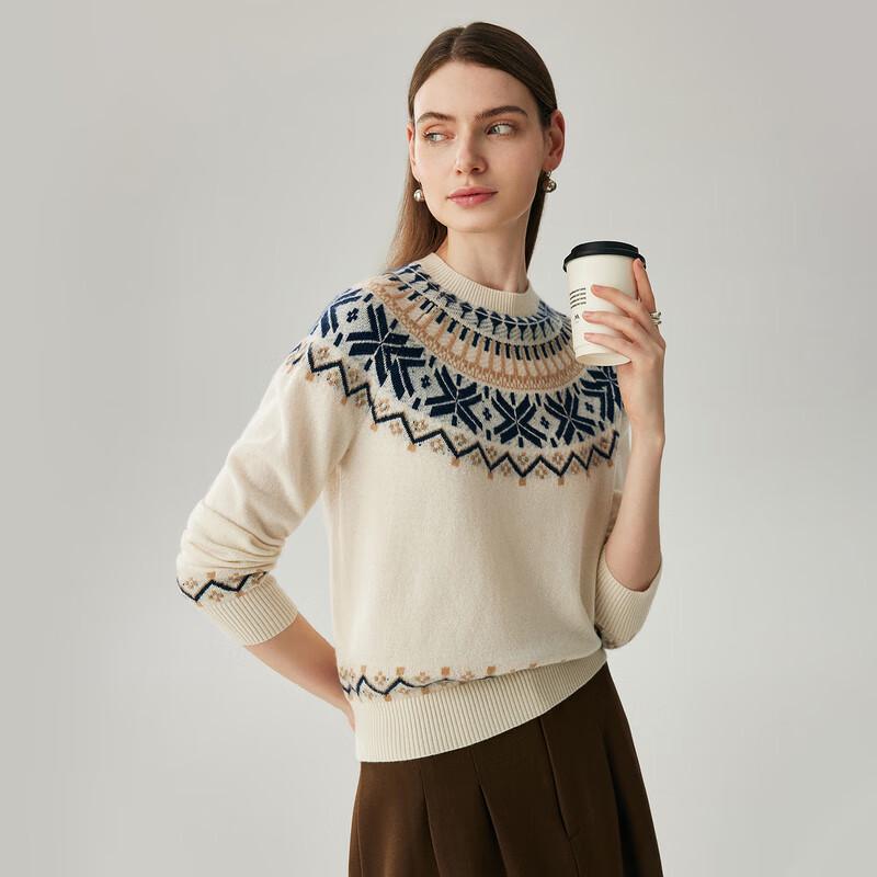 Женский кашемировый свитер жаккардовой вязки Fair Isle