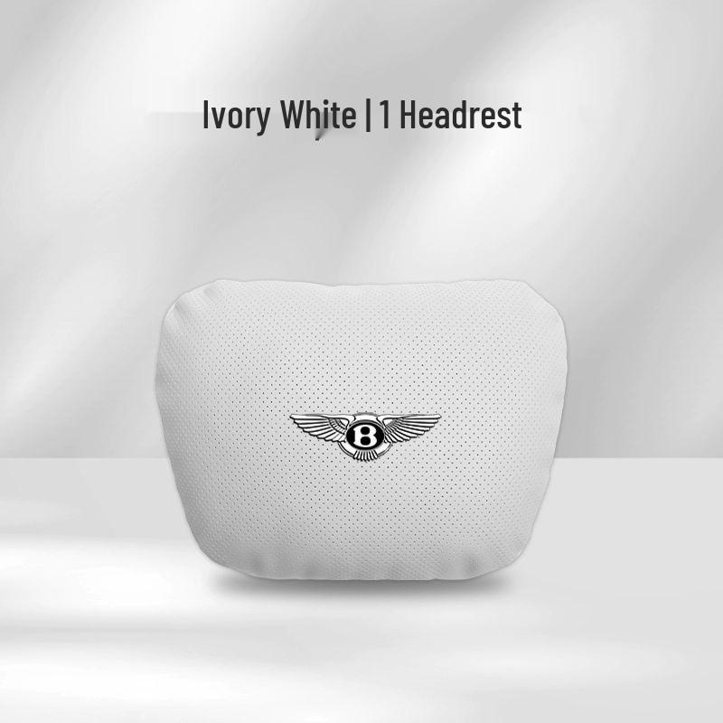 Genuine Leather Headrest, Lumbar Support, and Neck Pillow for Bentley Continental, Bentayga, Flying Spur, and Mulsanne Interiors.