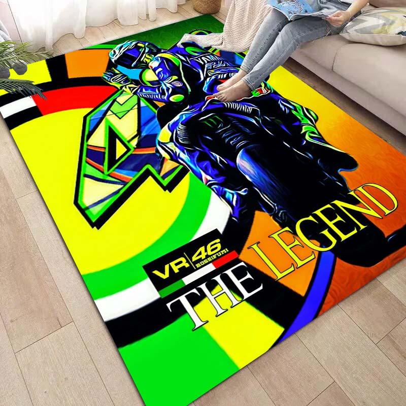 Мультяшный персонаж Доктор Черный коврик с надписью разноцветными буквами Ковер для гостиной с круглым логотипом Номер 46 Декор для дома