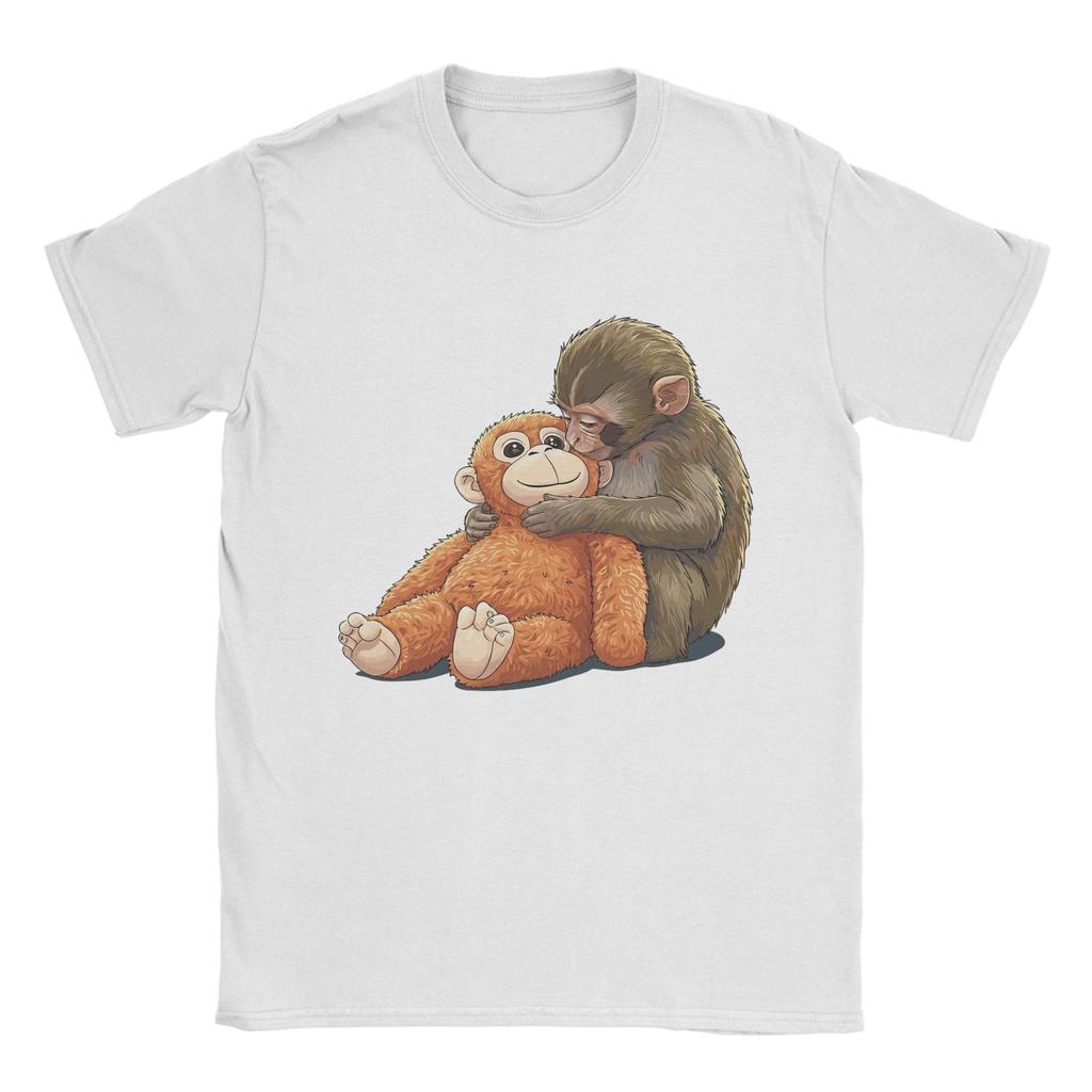 Unisex Womens Hang In There Punch Monkey and Friend T Shirt Pure Cotton Tops Funny Short Sleeve O Neck Tee Shirt Printed TShirts