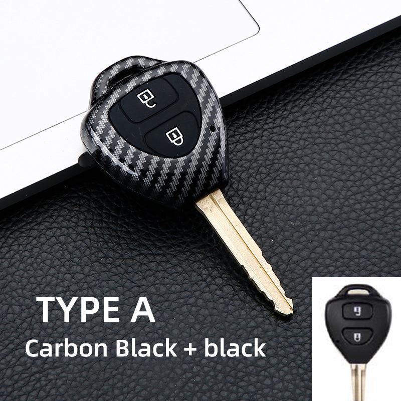 2 3 Buttons Carbon Fiber ABS Silicone Key Case Shell Cover for TOYOTA Corolla Hilux Vitz Rav4 Aqua Camry