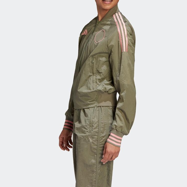 Adidas Куртка Vrct с вышивкой тигра и полосатой однотонной молнией свободного кроя унисекс верхняя одежда Artifact-Green FI6720