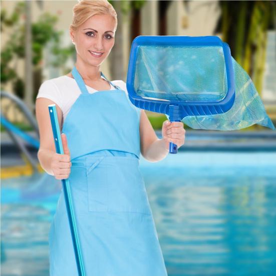 Plastic Leaf Rake Fine Mesh Net Skimmer Swimming Pool Pond Spa Cleaning Tool