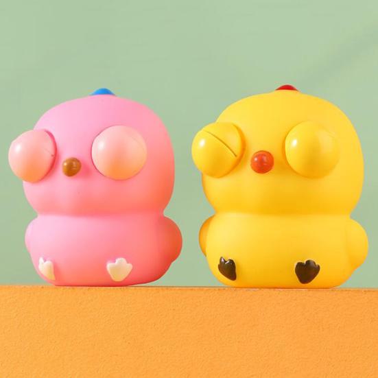 Игрушка для сжатия цыпленка Сногсшибательная игрушка-антистресс для курицы Забавная кукла для взрыва глазного яблока Игрушка для снятия стресса Креативная мультяшная мягкая игрушка из ТПР-щипка для взрослых