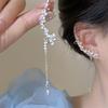 2 шт. Элегантные серьги-кисточки в виде крыльев ангела с имитацией бриллиантов - Блестящий длинный дизайн в виде капли, идеально подходящий для свадеб, помолвок и официальных мероприятий