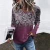 Весенне-осенний топ с круглым вырезом, цветочным узором и 3D-принтом, модный, повседневный, в стиле ретро, с длинными рукавами, женские футболки
