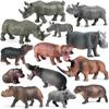 Набор игрушечных моделей животных: Бегемот, Носорог, Лев, Тигр, Пантера, Леопард, Панда, Коала