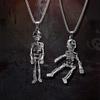 Европейский и американский Хэллоуин ретро ужасы красноглазый череп кулон ожерелье мужской тренд крылья летучей мыши праздничный кулон