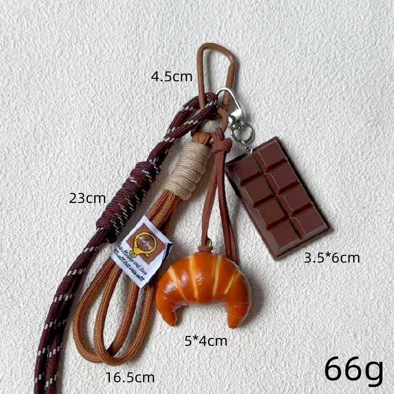 INS-Style Miu Series Alkaline Water Bread Bag - Cute Chocolate Pendant Jewelry Keychain