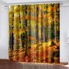 Осенний лесной пейзаж, серия Deluxe, украшение для гостиной, спальни, солнцезащитная занавеска, 2 шт., крючок-пробойник