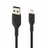 Кабель Belkin USB-A - Lightning в оплетке, совместимый с iPhone 13 / 12 / SE / 11 / XR, быстрая зарядка, сверхпрочный, сертифицированный MFi, 3M, черный, BOOST C
