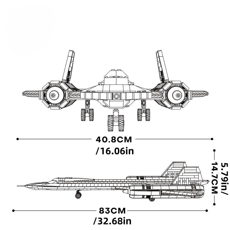 Нетоксичный 1775 деталей Истребитель SR-71 Blackbird Строительные блоки Технический набор Moc Модель Военного Самолета Подарок Для Взрослых Детей В Школу