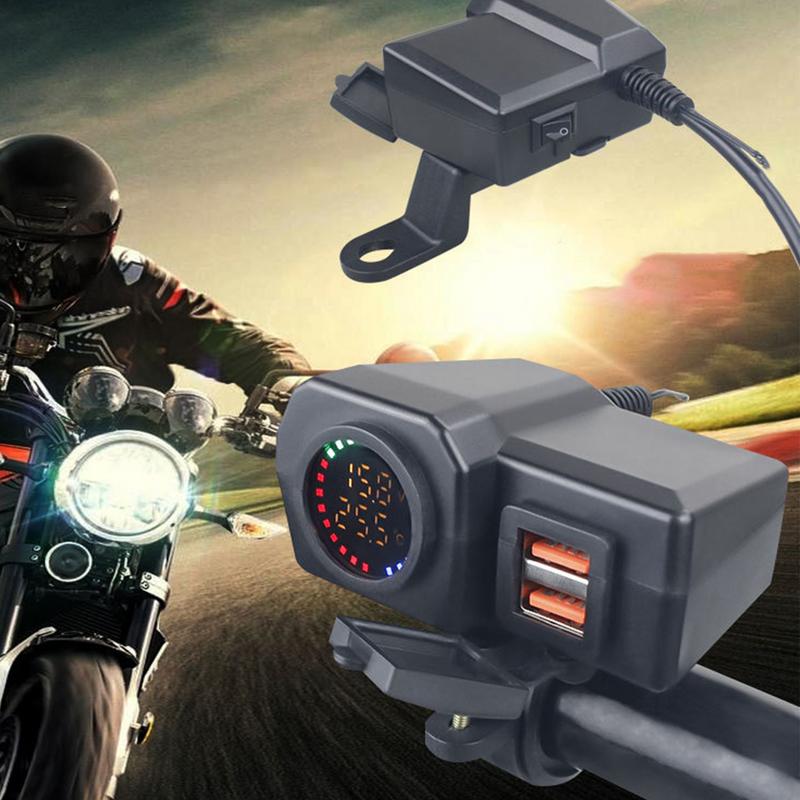 Водонепроницаемый комплект для быстрой зарядки мотоцикла 48 Вт QC3.0 USB с адаптером Type-C цифровой дисплей вольтметр термометр