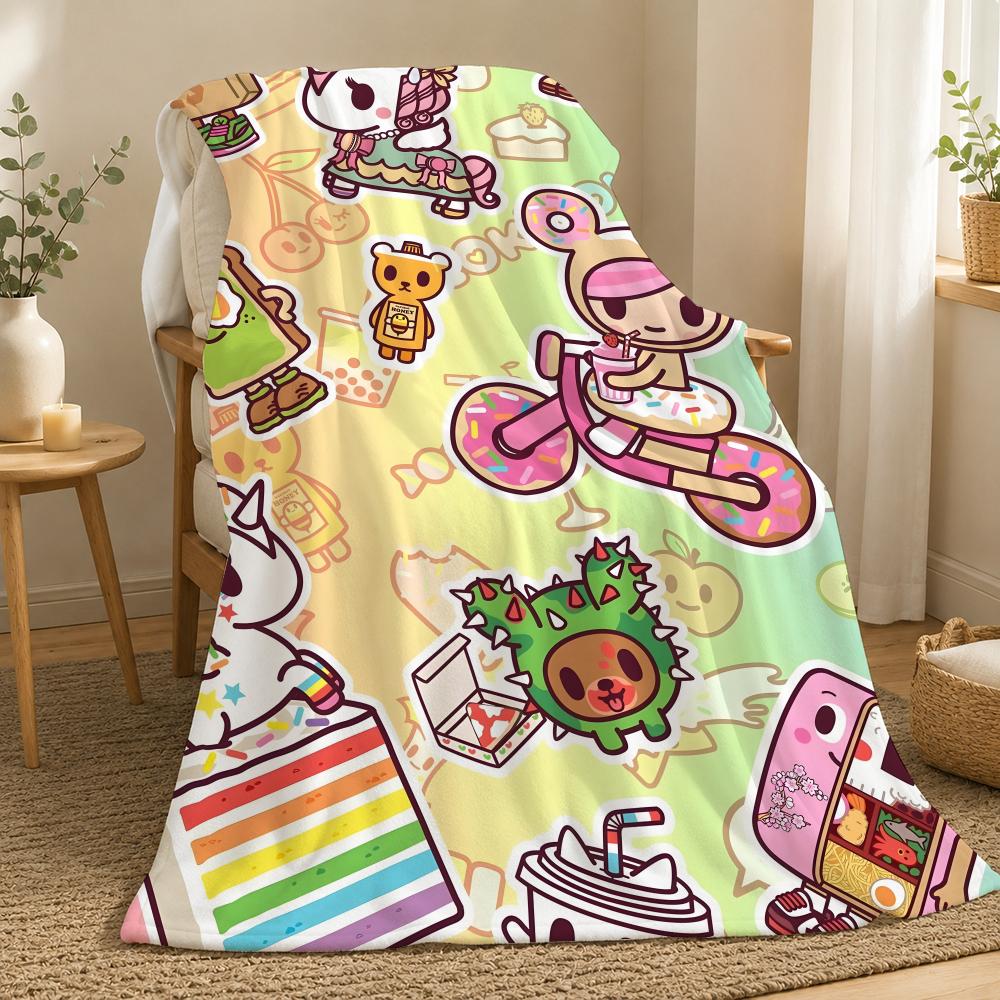 Tokidoki Fashion Throw 240g flannel blanket, suitable for sofas, beds, offices, exquisite gift blankets