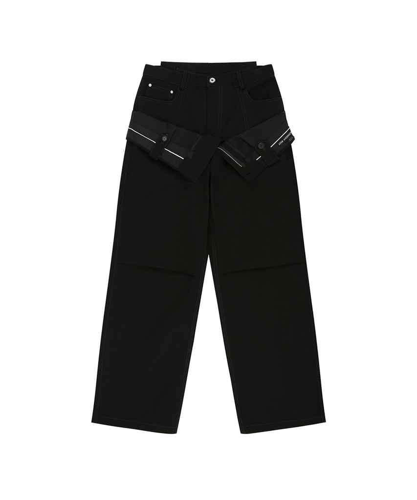 ADSB ANDERSSON BELL Double Waistband Wide-Leg Trousers Apa872M(Black)