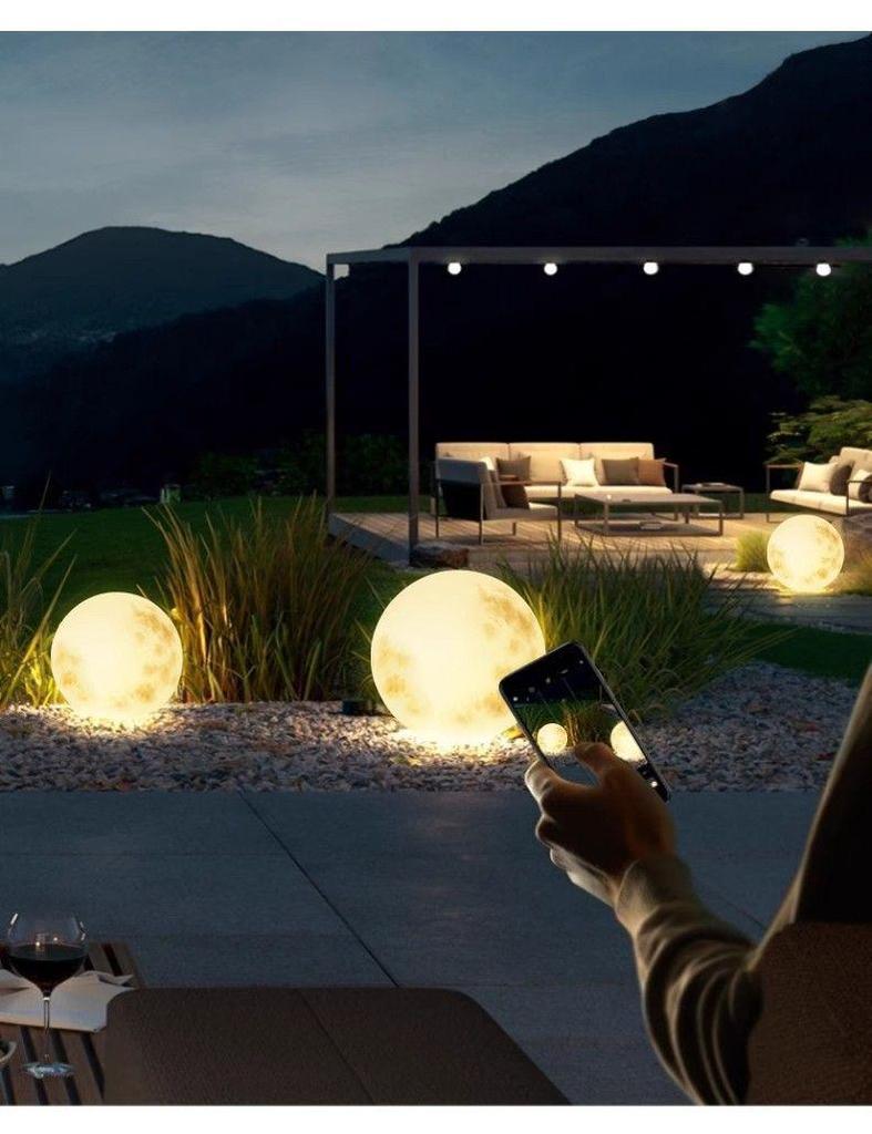 Водонепроницаемый лунный светильник на солнечной батарее для украшения сада, газона и двора