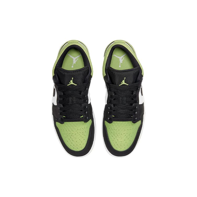Air Jordan 1 Low SE Vivid Green Snakeskin Женские кроссовки Черный Белый DX4446-301