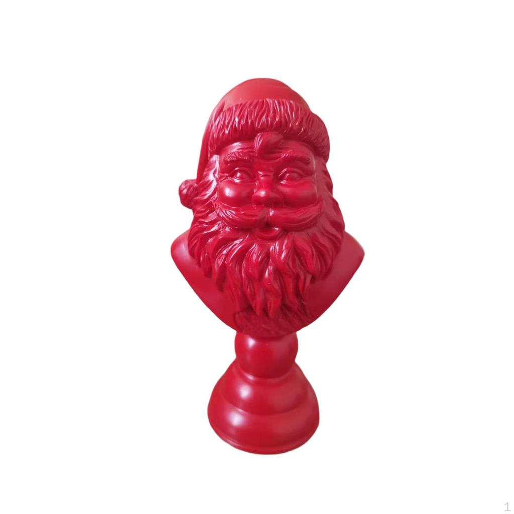 Santa Half Body Figurine Christmas Decoration Gift Red Collectible Sculpture Crafts for Apartment