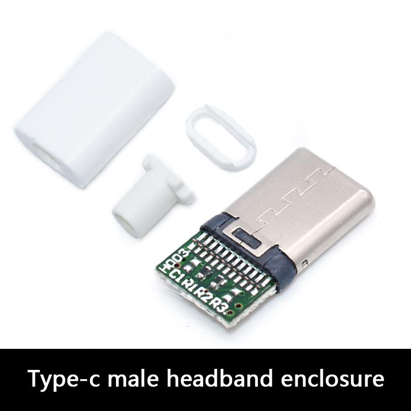 5 шт. Разъем USB Type-C 3.1, 16-контактный, штекер/гнездо с резистором 56K для пайки проводов и проектов на печатных платах